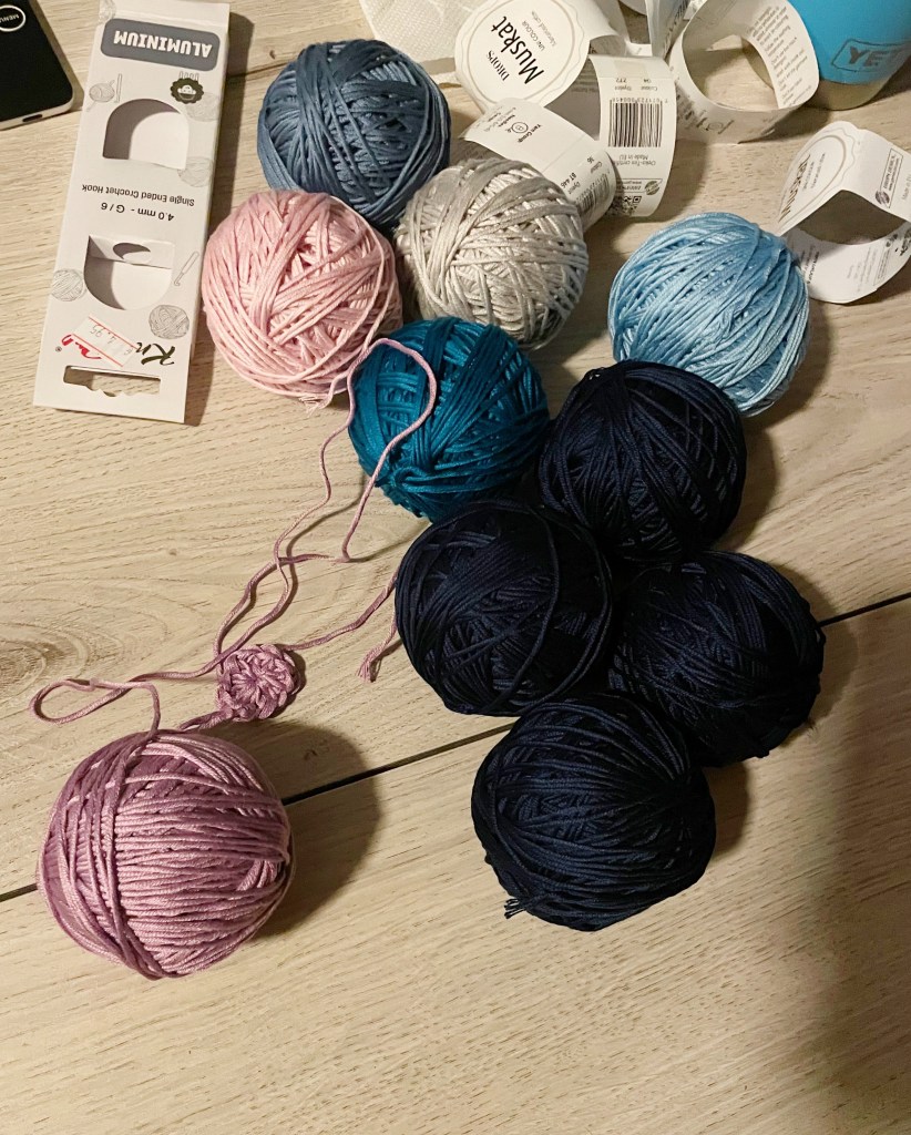 Balls of yarn in various colors