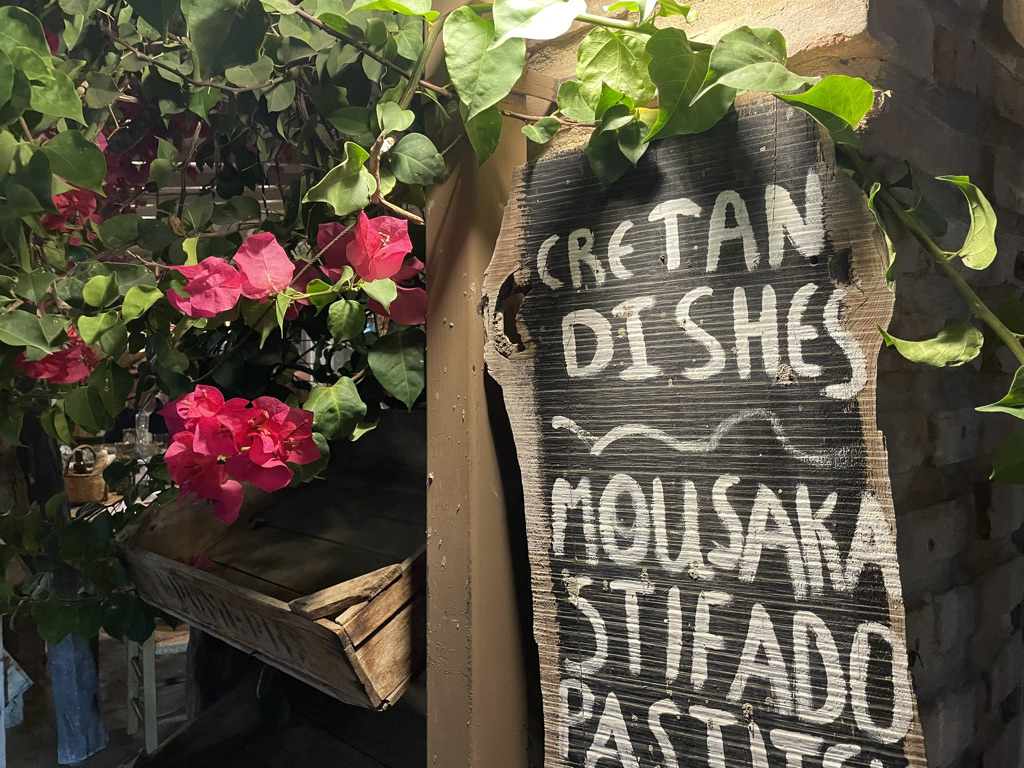 Sign for a taverna