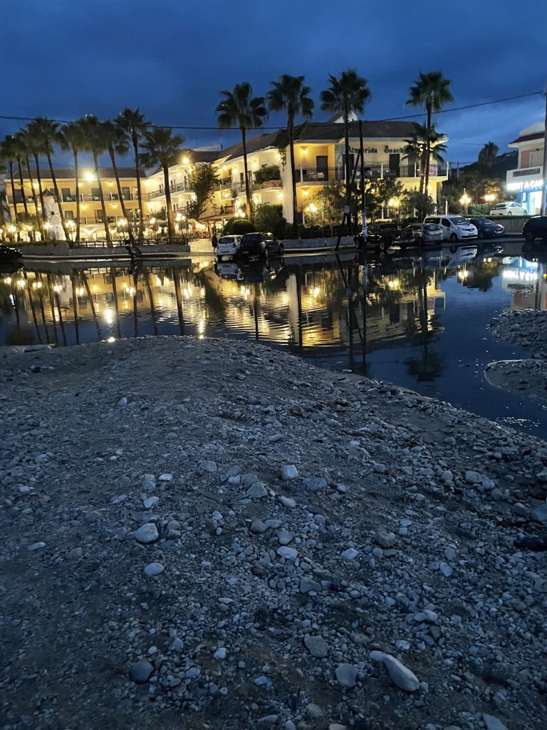 Almyrida parking area turned lake
